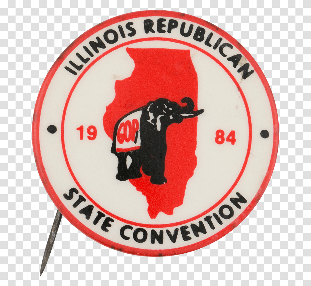 Illinois Republican State Convention 1984 Event Button Emblem, Logo, Trademark, Label Transparent Png