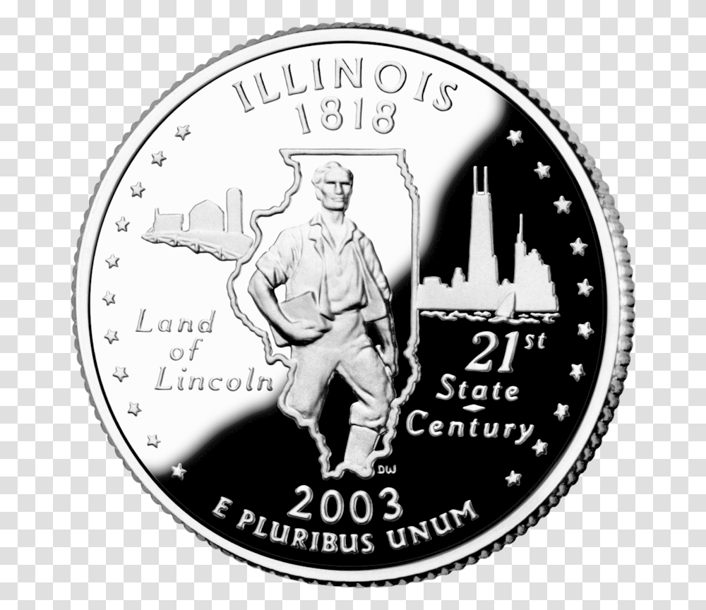 Illinois State Quarters Louisiana State Quarter 2002, Person, Human, Nickel, Coin Transparent Png
