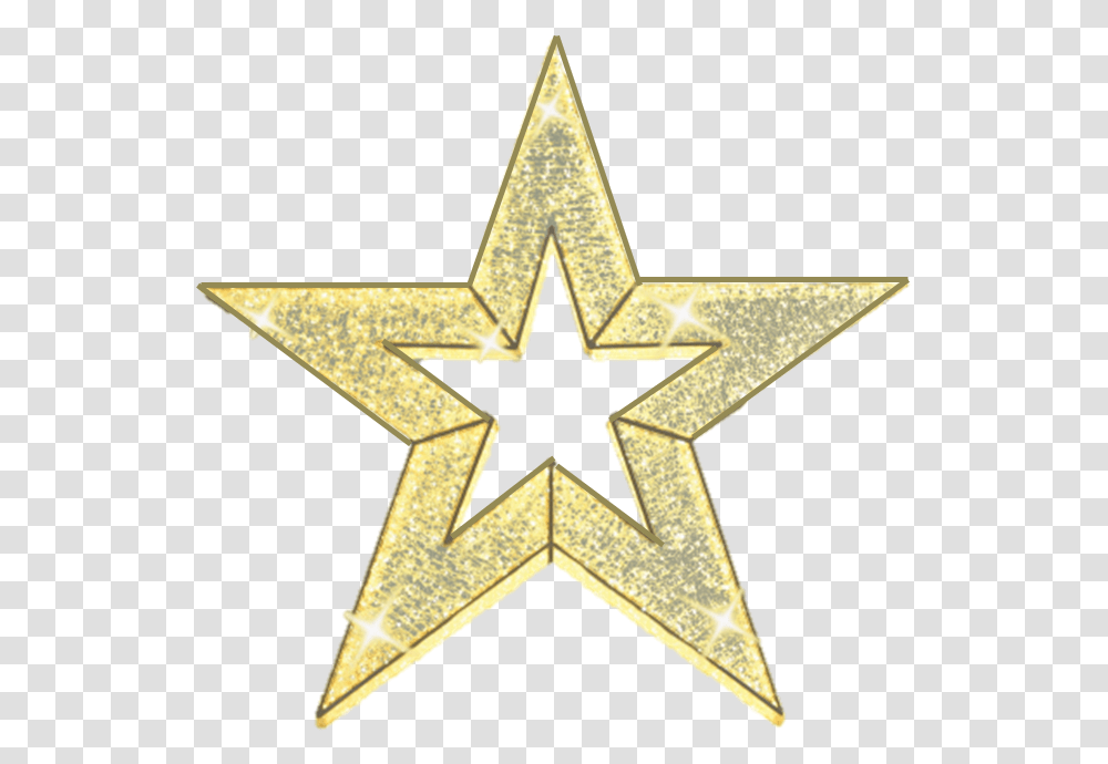 Illuminated 3d Star Kaaba, Cross, Symbol, Star Symbol, Gold Transparent Png