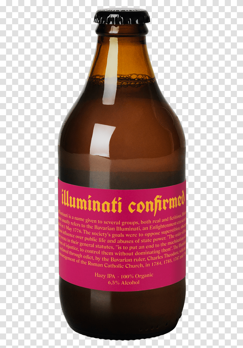 Illuminati Confirmed Glass Bottle, Alcohol, Beverage, Beer, Beer Bottle Transparent Png