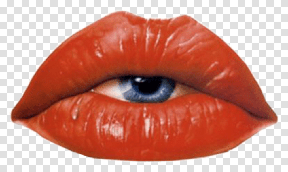 Illusion Lips Eye Red Aesthetic Magic Saimantarrat Surrealism Art Painting Easy, Ketchup, Food, Mouth, Cosmetics Transparent Png