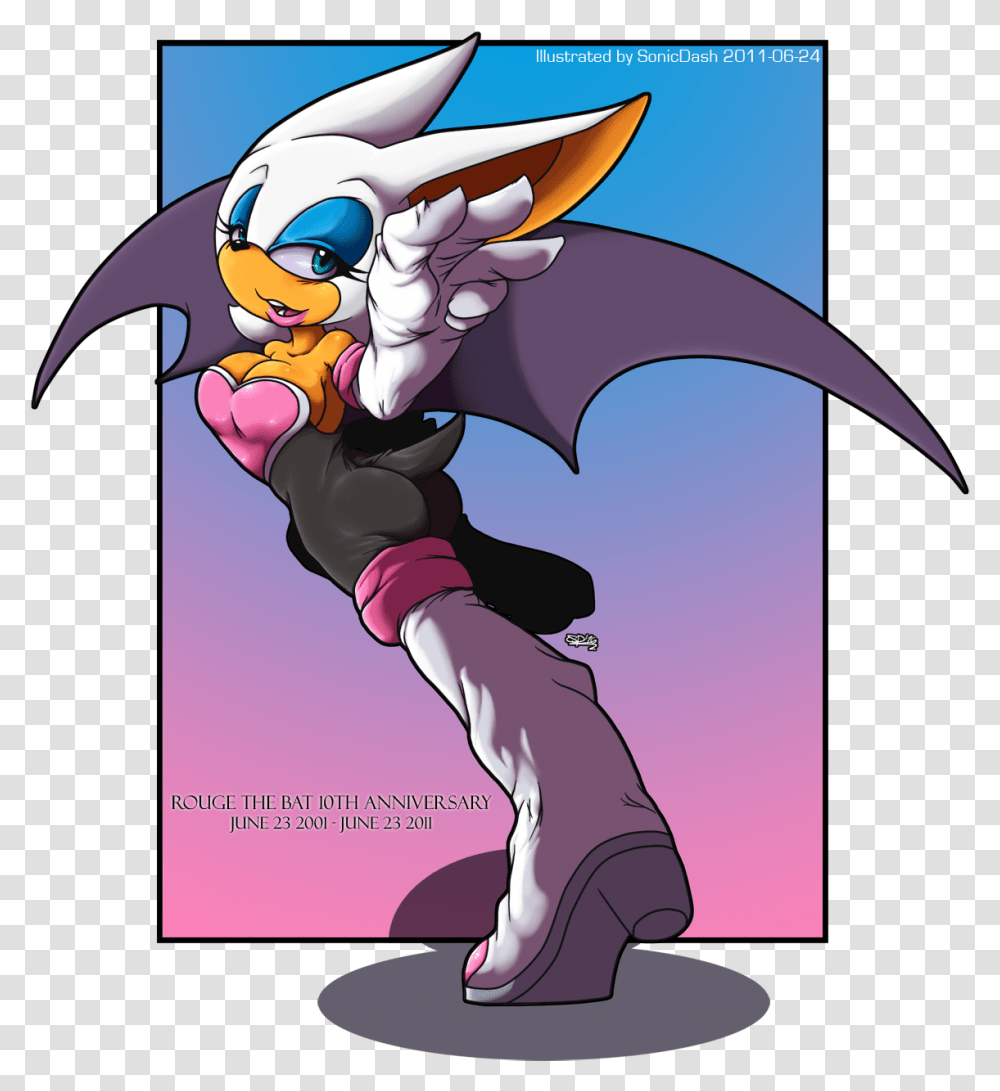 Illustrated By Sonicdash 2011 06 24 Rouge The Bat Ioth Cartoon, Dragon, Person, Human, Book Transparent Png