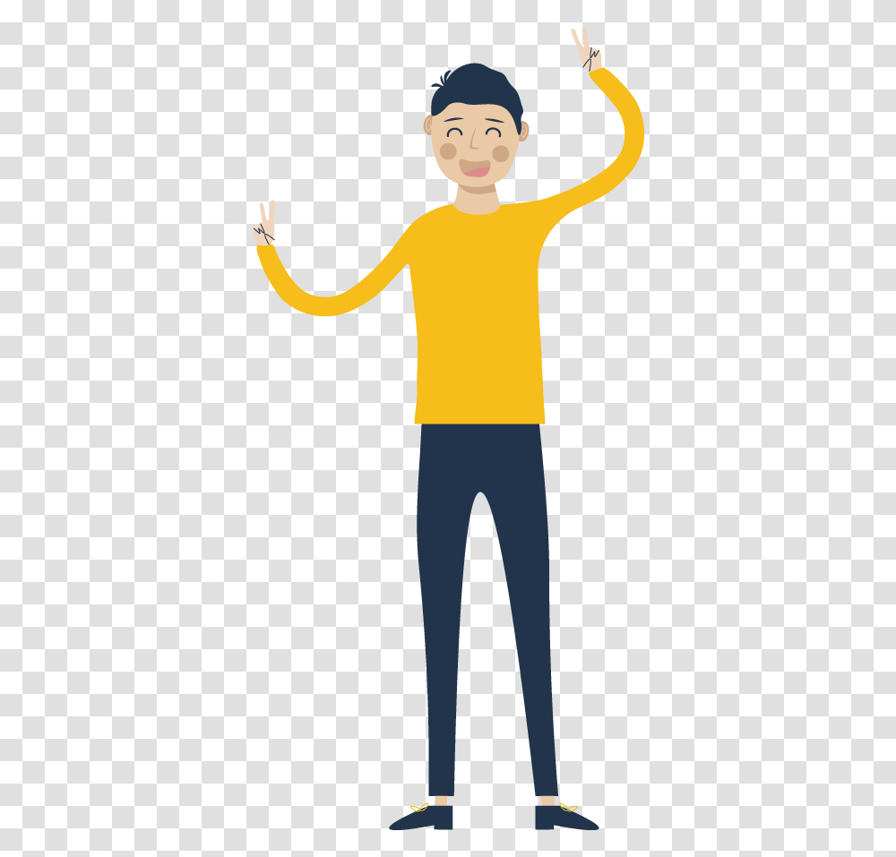 Illustrated Giving The Peace Sign, Number, Hand Transparent Png