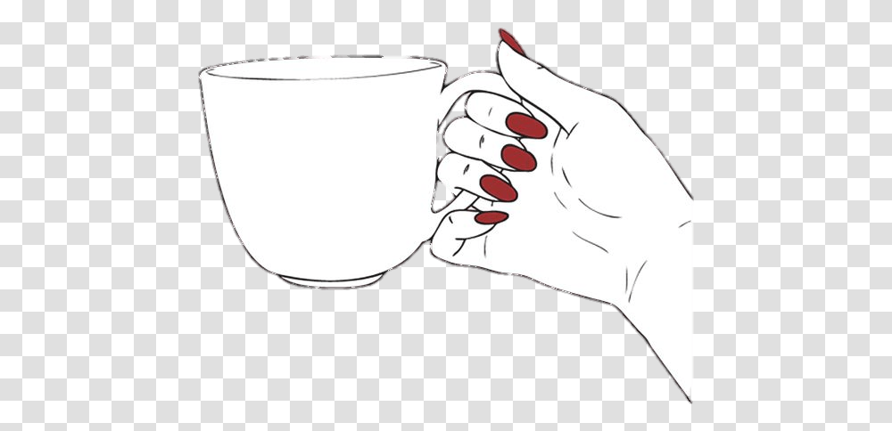 Illustration, Coffee Cup, Hand, Long Sleeve Transparent Png