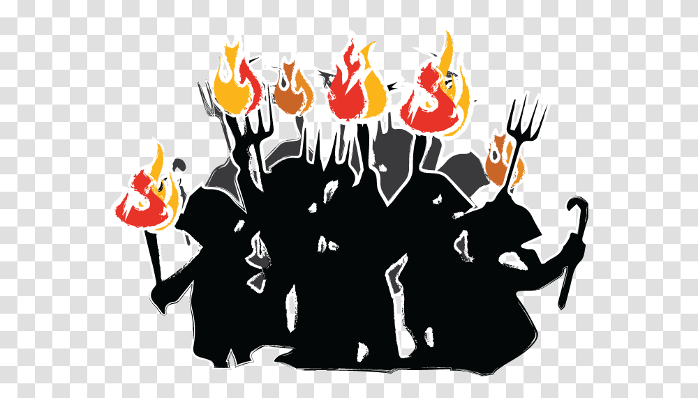 Illustration, Crowd, Fire, Halloween Transparent Png