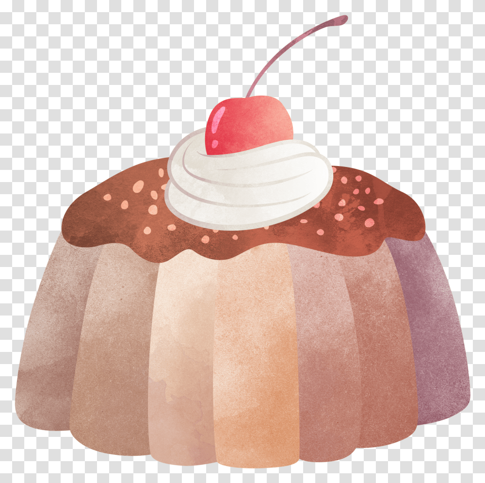 Illustration, Cupcake, Cream, Dessert, Food Transparent Png
