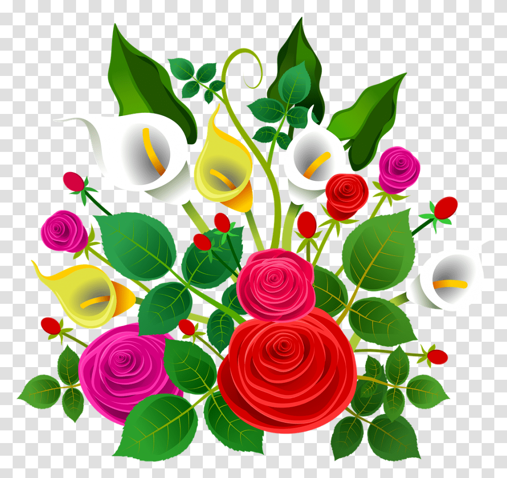 Illustration Flowers Bouquet Free Image On Pixabay Garden Roses, Graphics, Art, Floral Design, Pattern Transparent Png