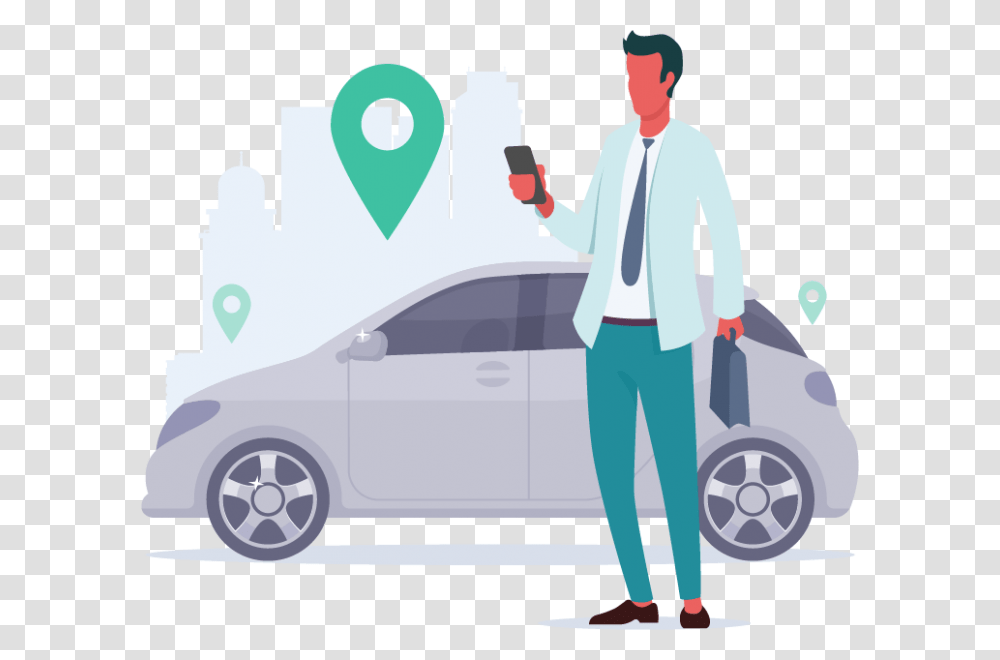 Illustration For Parking App, Car, Vehicle, Transportation, Automobile Transparent Png