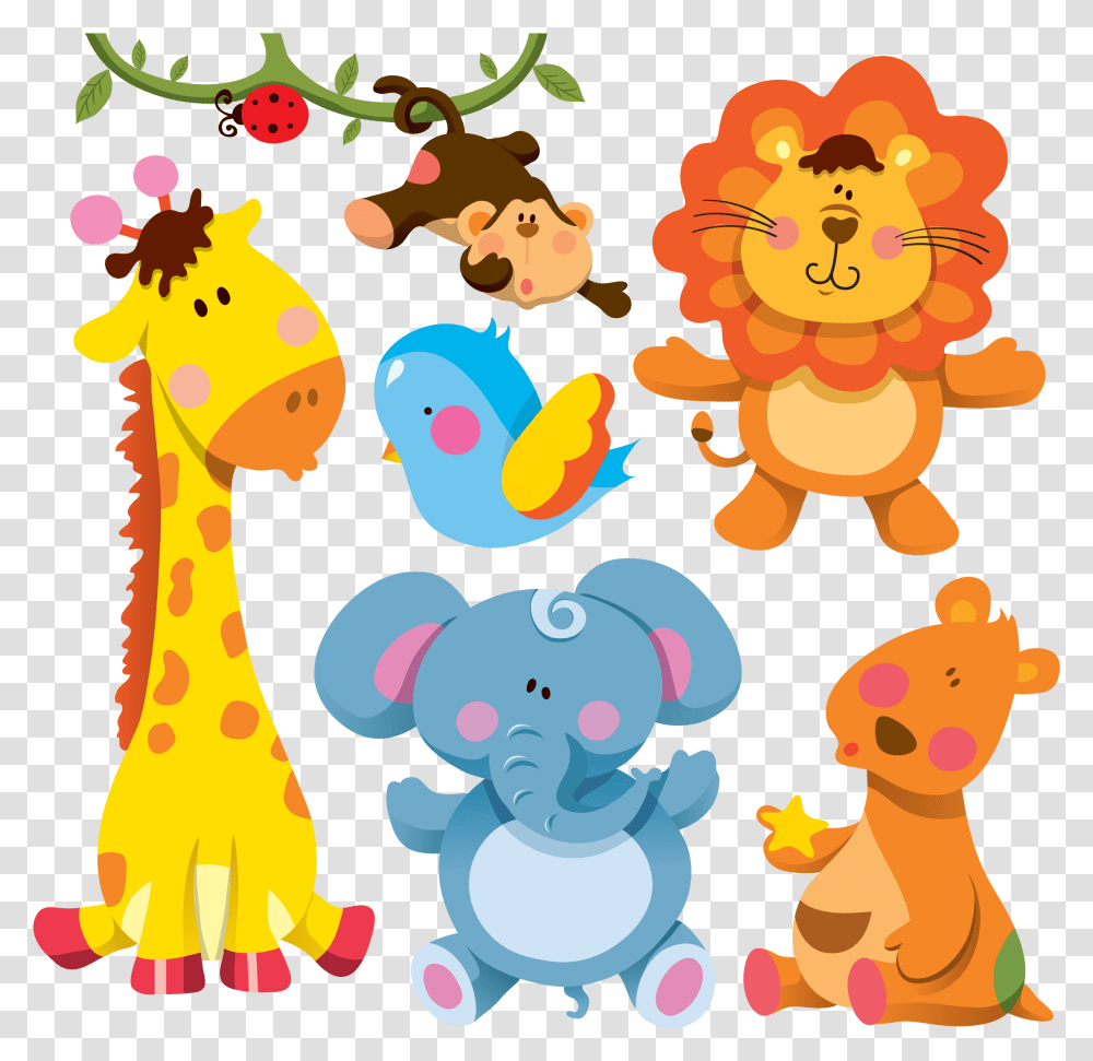 Illustration Giraffe Animals Cartoon Animal Free Baby Cute Animals Cartoon, Pattern, Floral Design Transparent Png