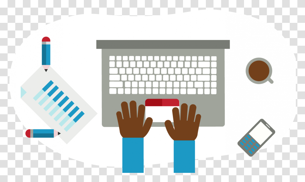 Illustration, Hand, Computer Keyboard, Hardware Transparent Png