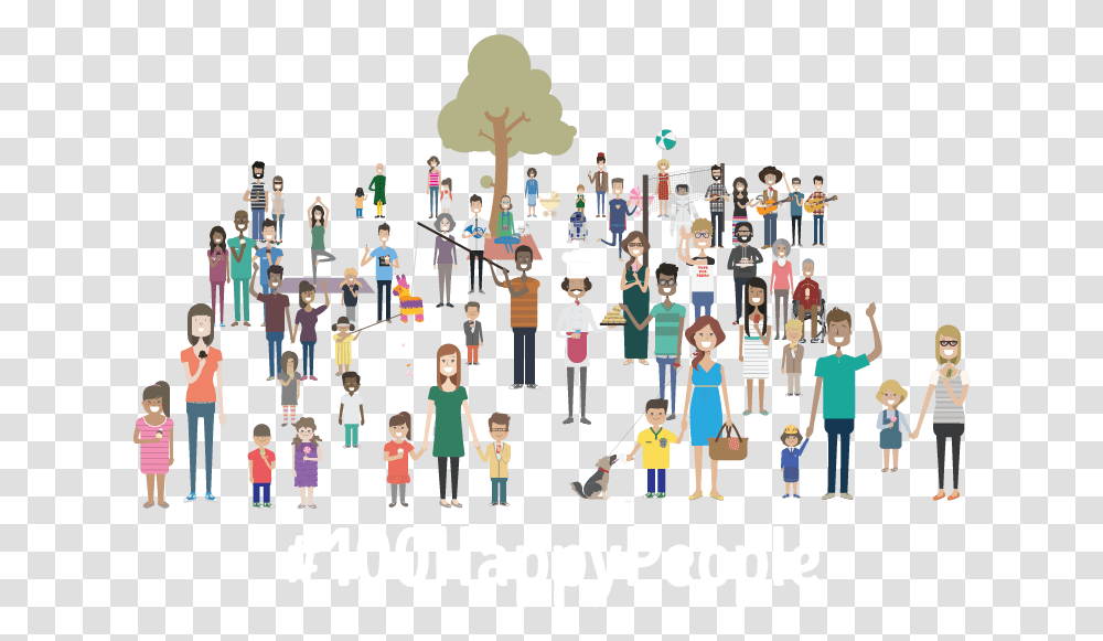 Illustration Happy People, Person, Crowd, Indoors, Room Transparent Png