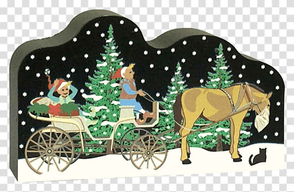 Illustration Horse And Buggy, Tree, Plant, Christmas Tree, Ornament Transparent Png