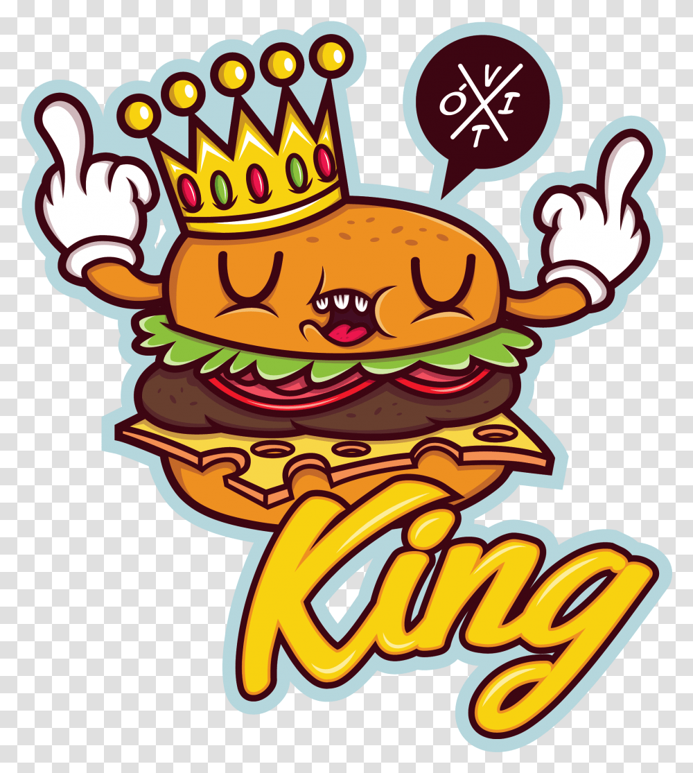 Illustration Http Stickers De Burger King, Food, Label, Text, Clothing Transparent Png