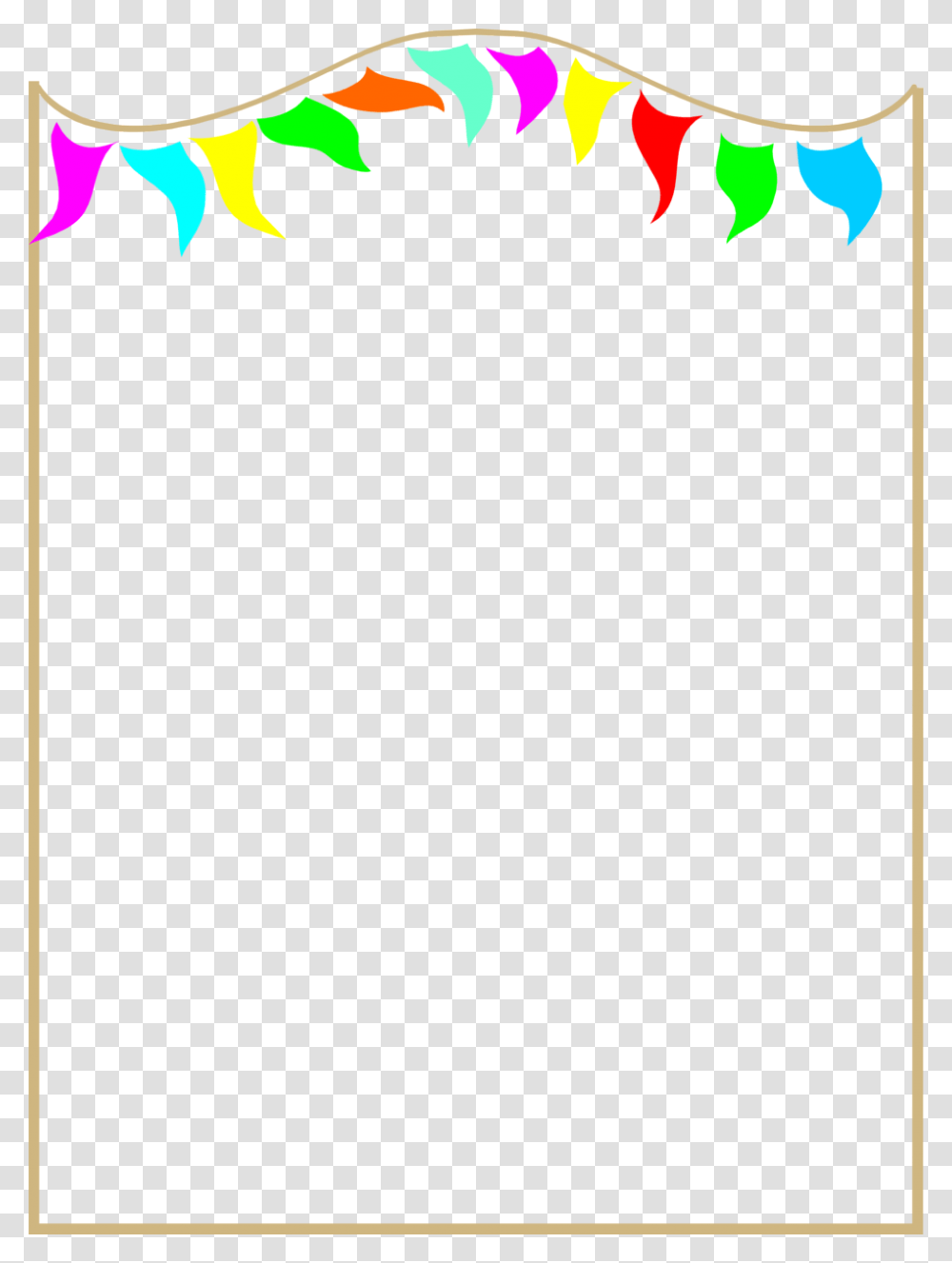 Illustration Of A Blank Frame Border With Colorful Pennants Free, Screen, Electronics Transparent Png