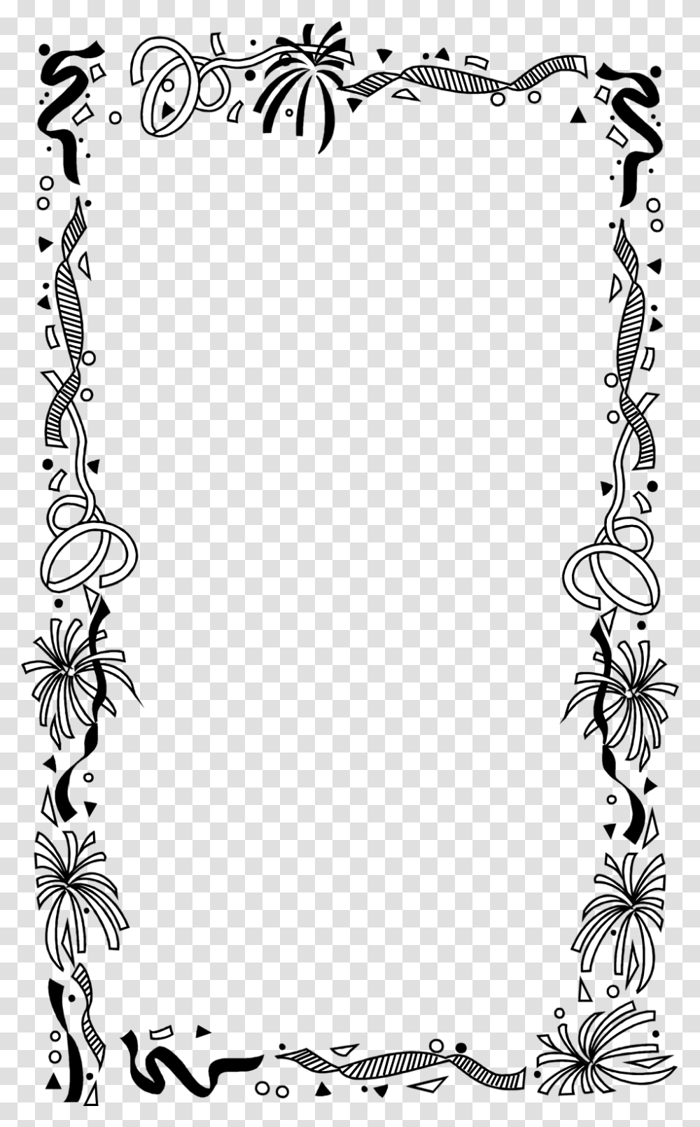 Illustration Of A Blank Frame Border With Confetti Free Stock, Accessories, Accessory, Earring, Jewelry Transparent Png