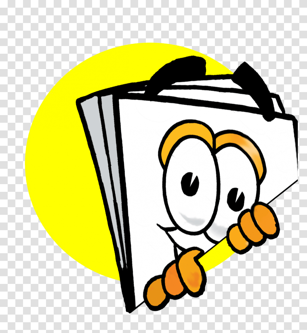 Illustration Of A Cartoon Paper Mascot Peeking Around A Corner, Bag, Hand, Hardhat Transparent Png
