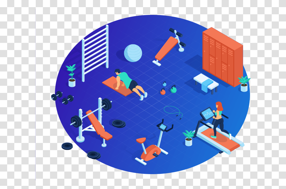 Illustration Of A Gym Workout In Gym Illustrations, Network, Person, Human, Airplane Transparent Png