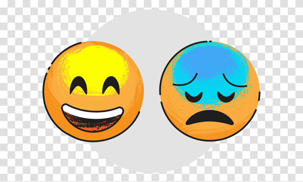 Illustration Of A Happy And Sad Emoji Smiley, Nature, Outdoors, Halloween, Pumpkin Transparent Png