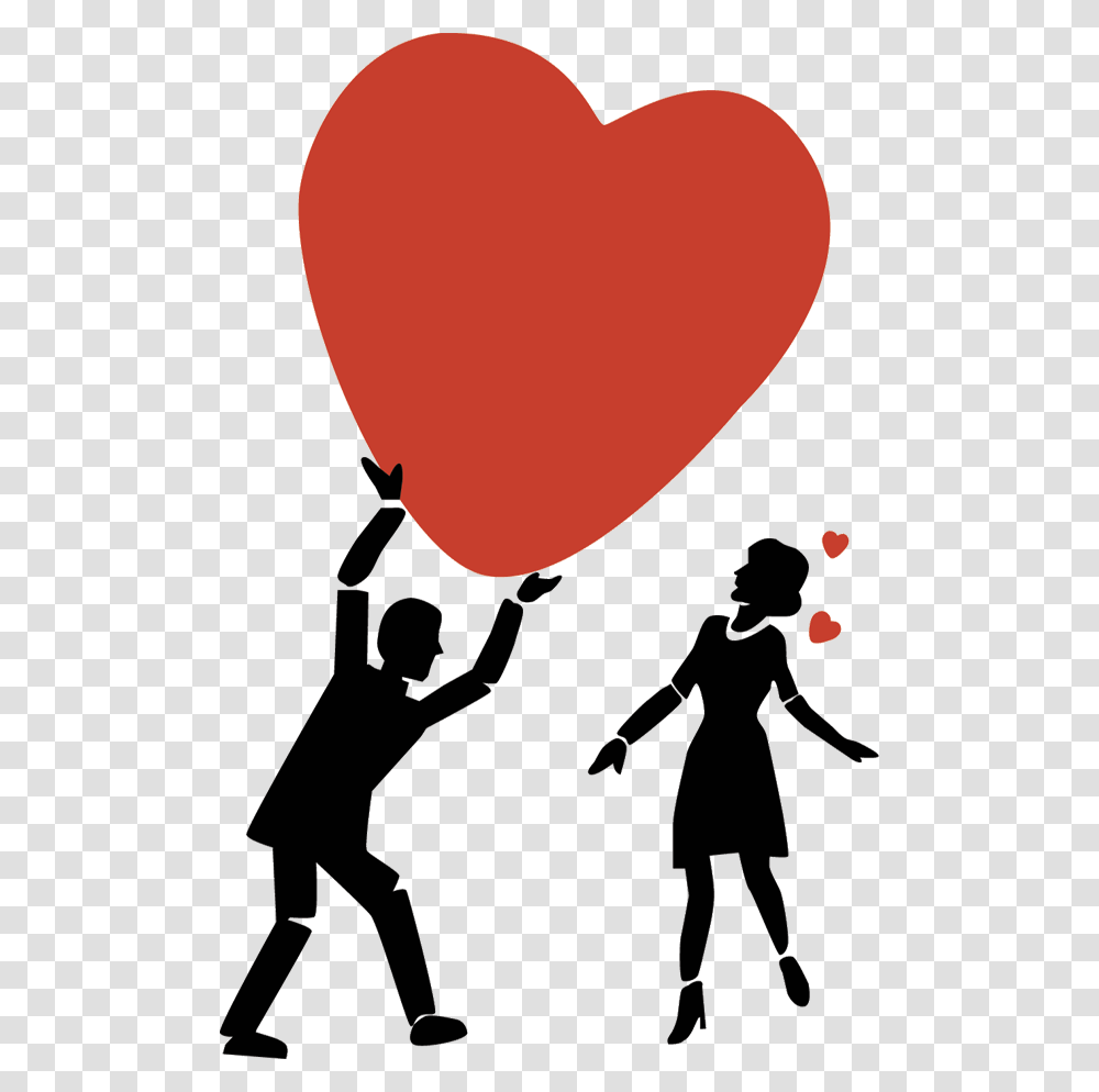 Illustration Of A Man And Woman In Love Illustration, Balloon, Person, Human Transparent Png