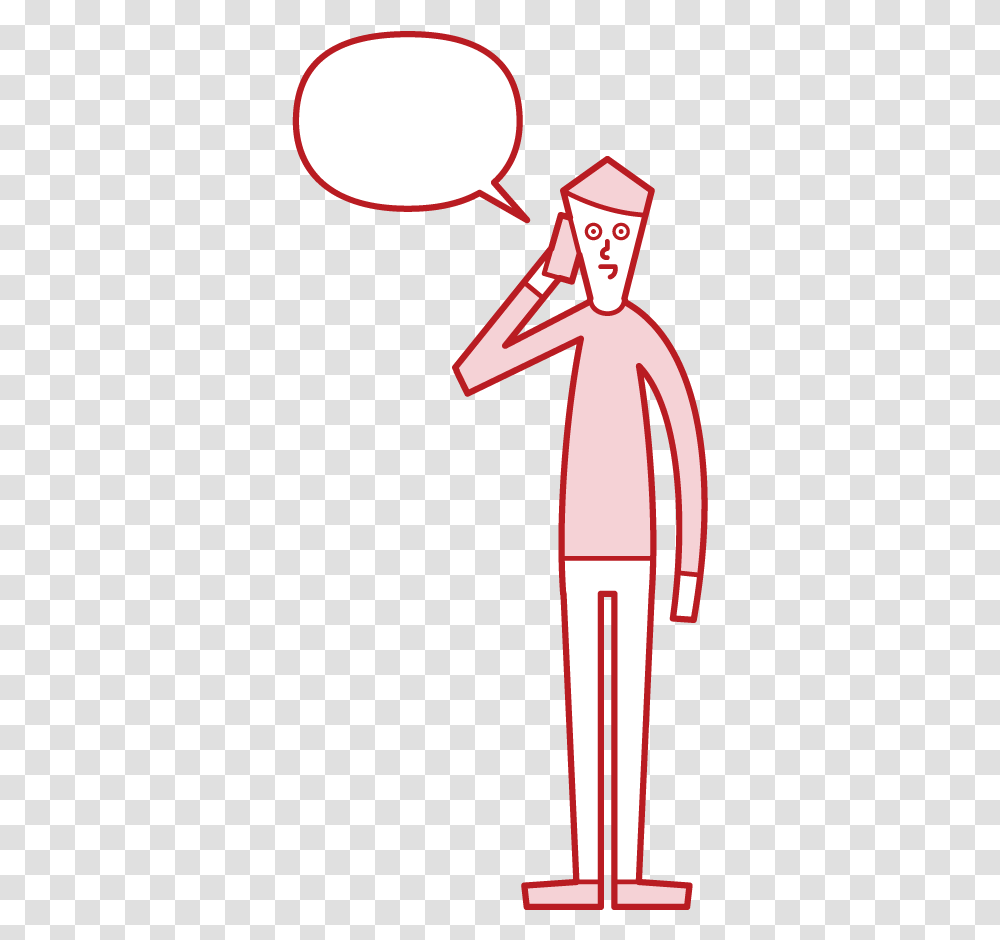 Illustration Of A Man Talking On The Phone, Cross, Number Transparent Png
