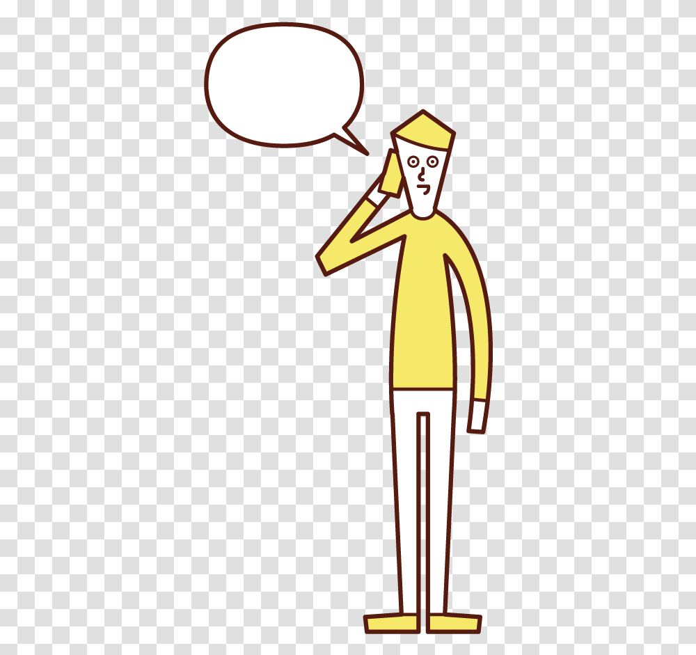 Illustration Of A Man Talking On The Phone, Cross, Number Transparent Png