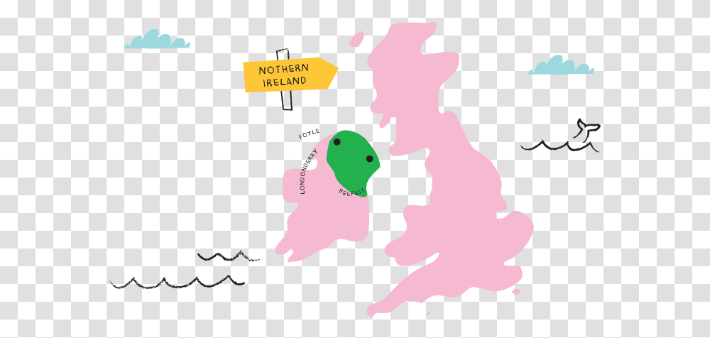 Illustration Of A Map Of Northern Ireland North South Divide Population, Bird, Poster, Female Transparent Png