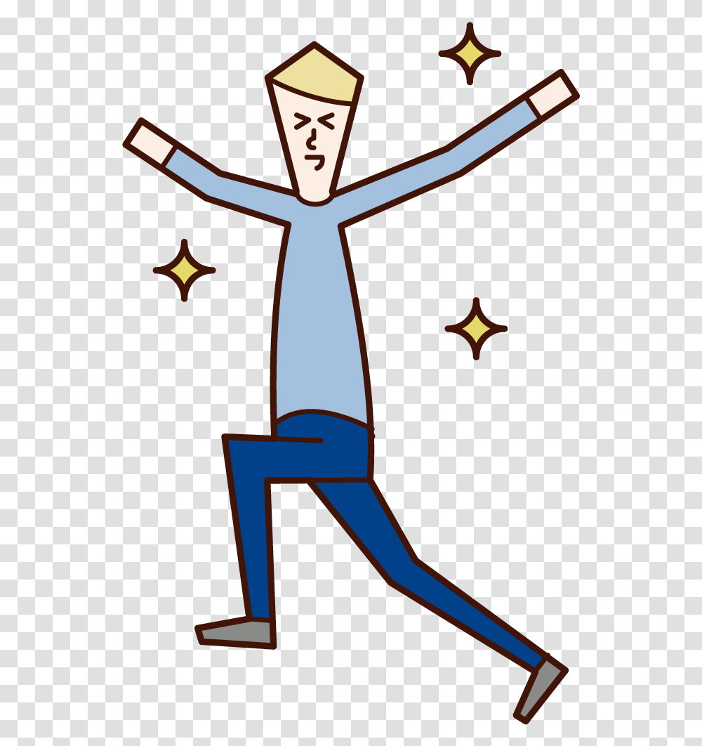 Illustration Of A Person Man Jumping Over Hurdle Free Illustration, Symbol, Cross, Costume, Star Symbol Transparent Png