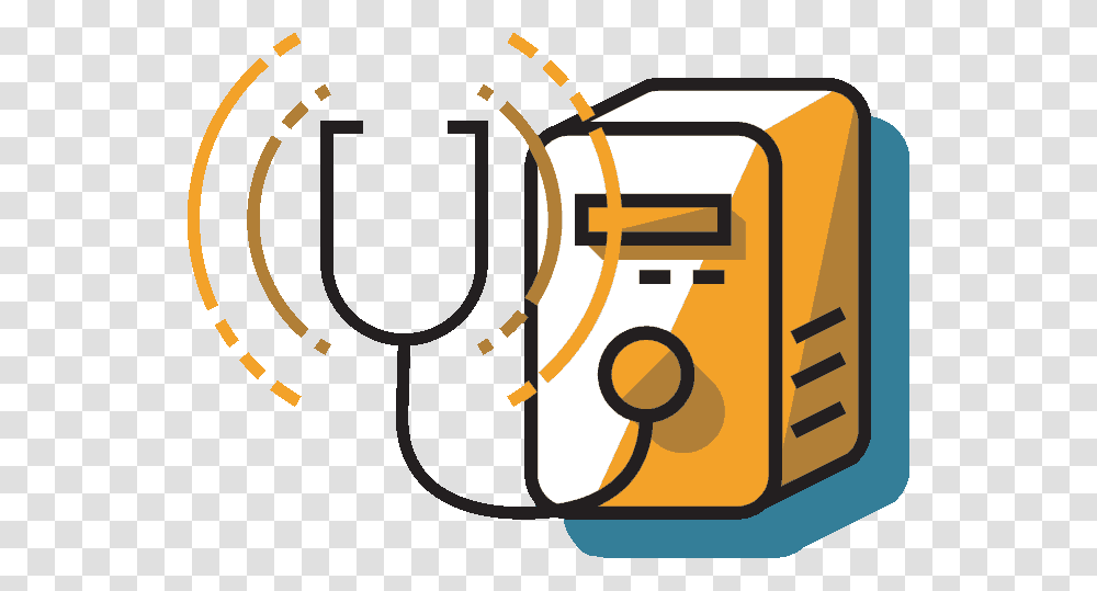 Illustration Of A Stethoscope Checking Up On A Computer, Machine, Mailbox, Letterbox Transparent Png