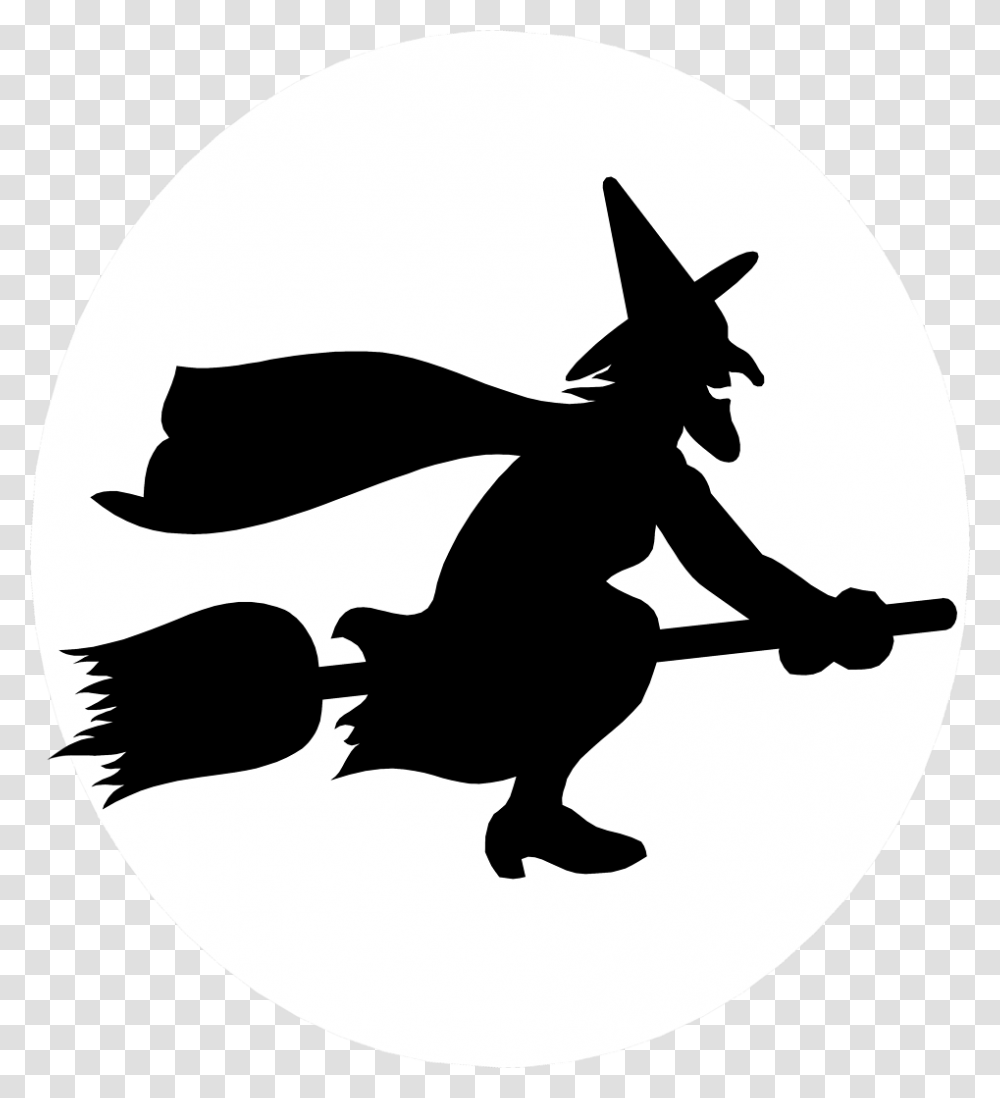 Illustration Of A Witch Flying On A Broomstick Free Stock Photo, Stencil, Silhouette Transparent Png