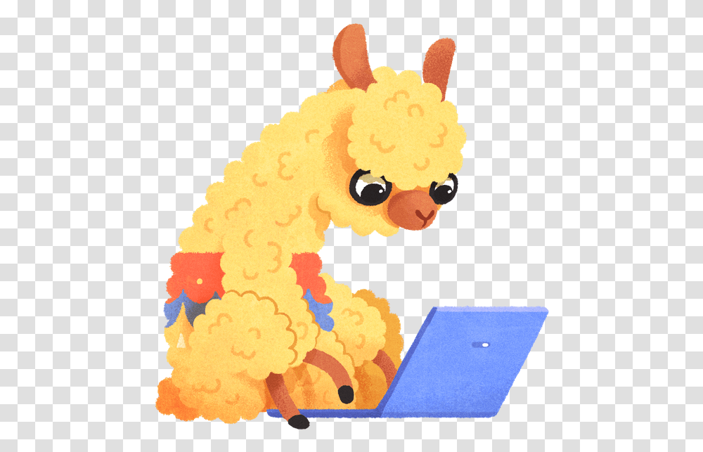Illustration Of An Alpaca Searching For Awesome Getaways Alena Tkach Illustration, Mammal, Animal, Wildlife, Snowman Transparent Png