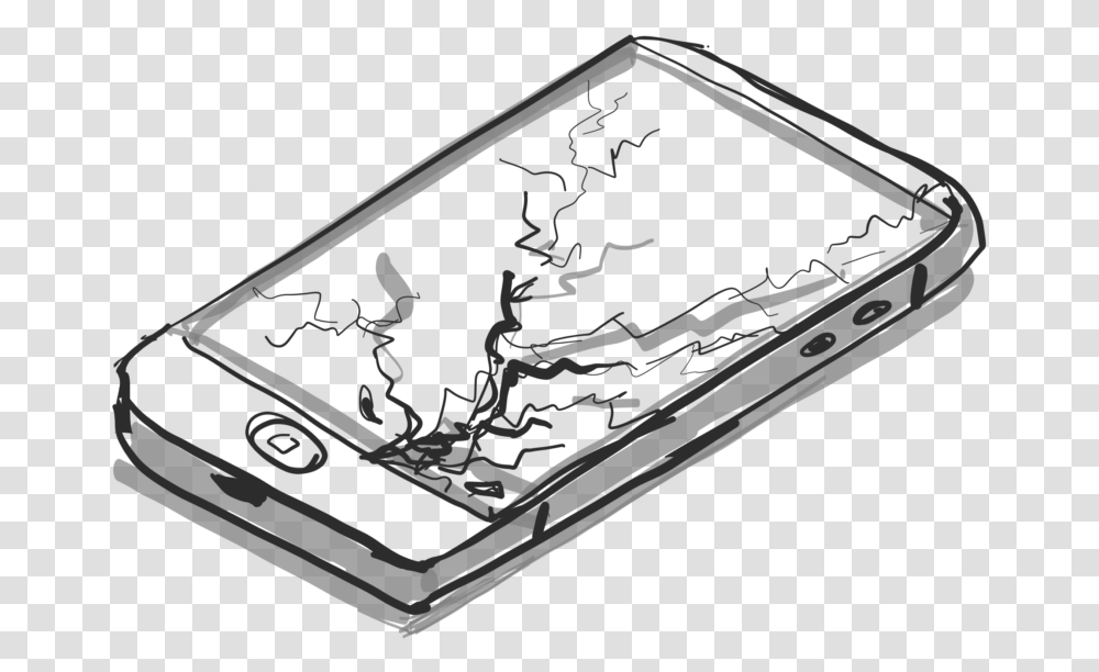 Illustration Of An Iphone With A Broken Screen Illustration, Electronics, Mobile Phone, Triangle, Diamond Transparent Png