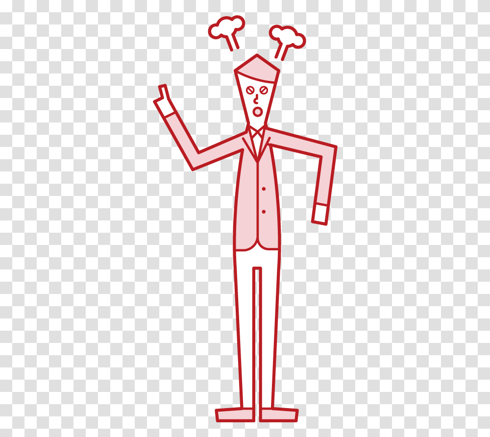 Illustration Of Angry Person Man In Suit Free Standing, Cross, Symbol, Number, Text Transparent Png