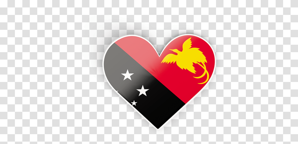 Illustration Of Flag Papua New Guinea Papua New Guinea Flag, Heart, Symbol, Label, Text Transparent Png