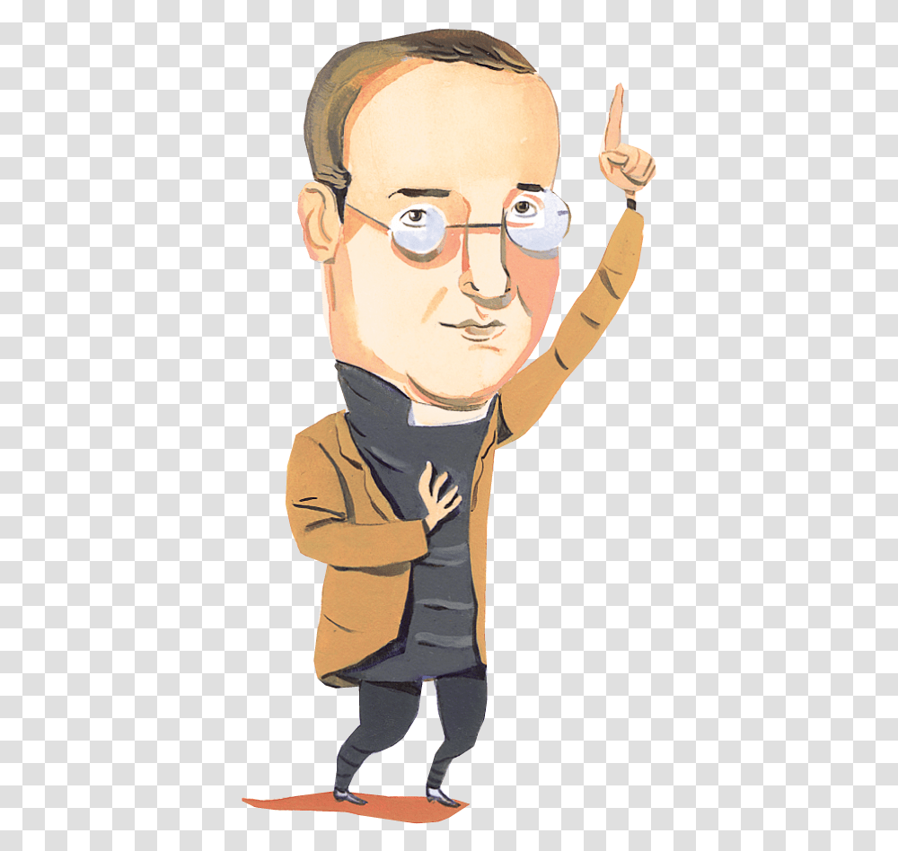 Illustration Of George Lemaitre With Finger Pointing Cartoon, Glasses, Accessories, Accessory, Person Transparent Png
