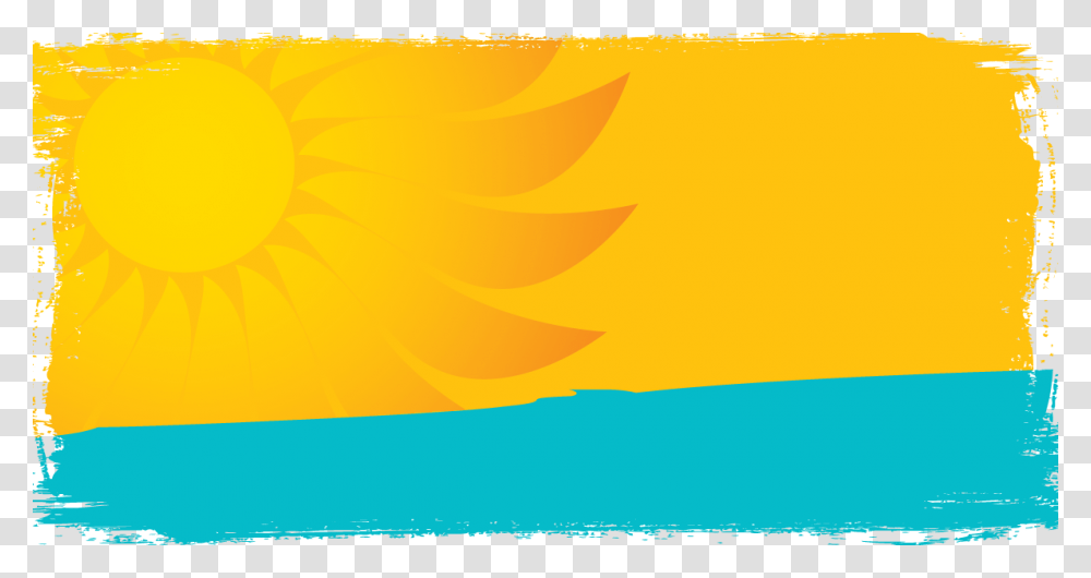 Illustration Of Glowing Sun On Yellow Background With Aqua And Yellow Background, Outdoors, Sky Transparent Png