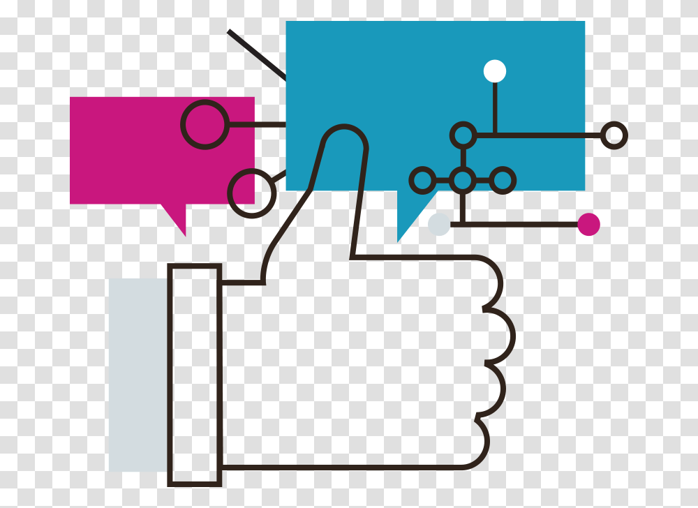Illustration Of Hand Giving Thumbs Up To Speech Bubbles Marketing, Plan, Plot, Diagram Transparent Png