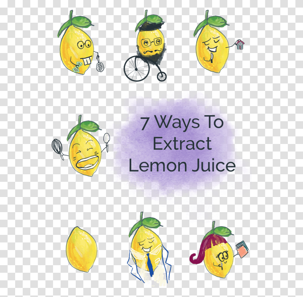 Illustration Of Lemon Juice Characters In A Grid Collage Cartoon, Plant, Bazaar Transparent Png