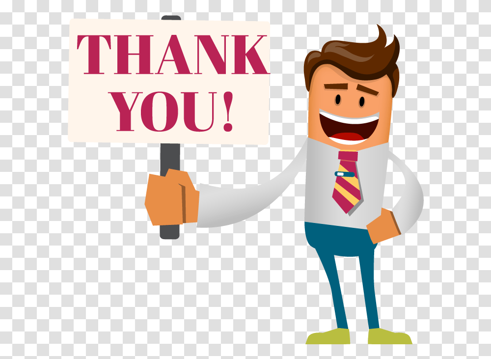 Illustration Of Man Holding Up A Sign That Says Thank Say Thank You Clipart, Advertisement, Hand, Poster, Arm Transparent Png