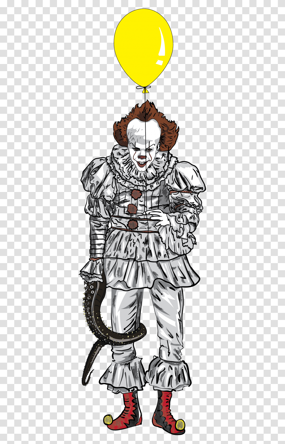 Illustration Of Pennywise The Clown From The New Movie, Person, Face, Comics Transparent Png
