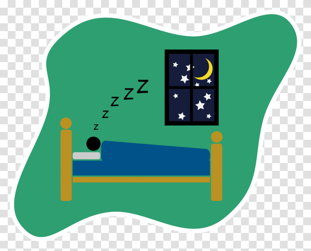 Illustration Of Person In Bed With Night Sky Behind, First Aid, Label, Word Transparent Png