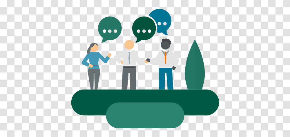 Illustration Of Two People In Dialogue In A Green Environment Illustration, Person, Crowd, Audience, Speech Transparent Png