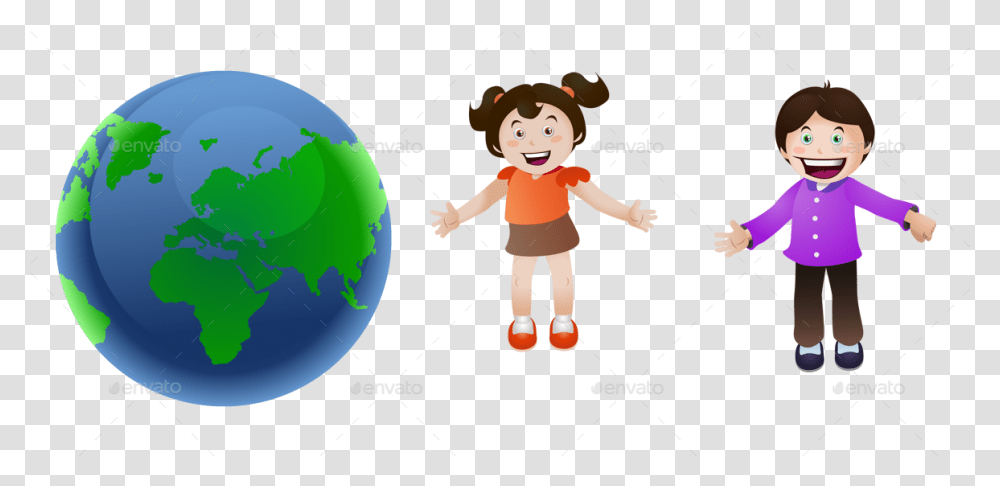 Illustration Of Various United Children Globe, Outer Space, Astronomy, Universe, Sphere Transparent Png