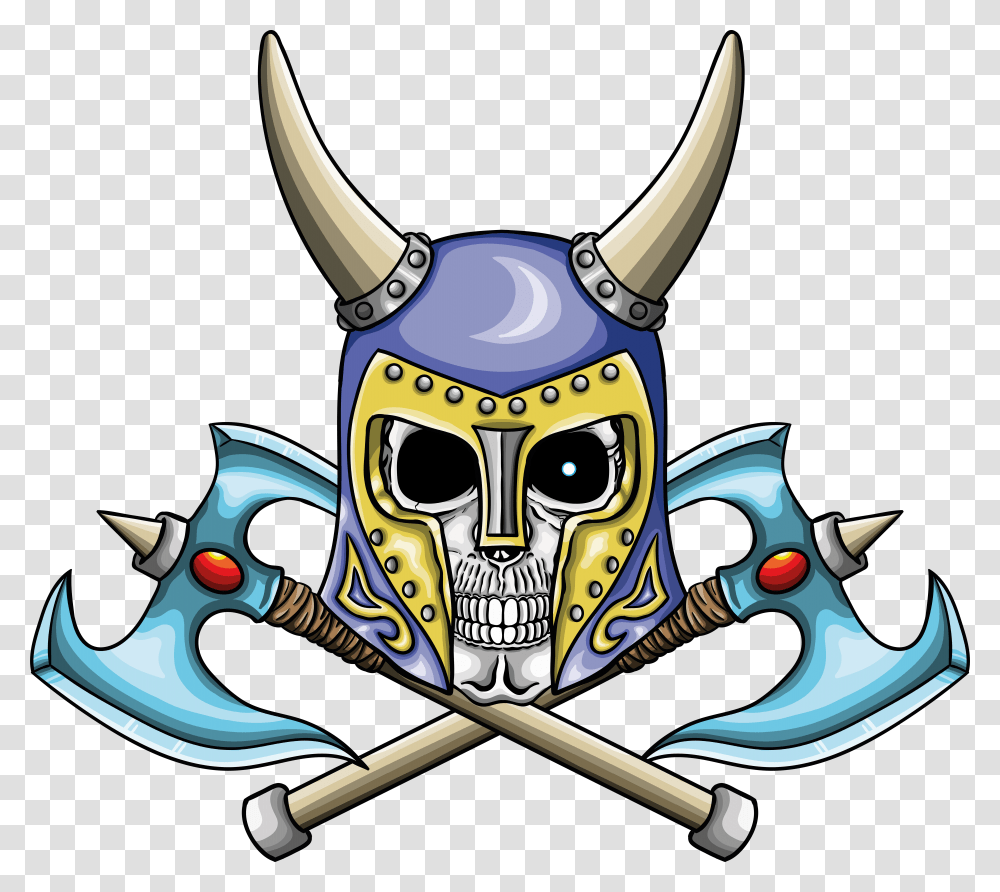 Illustration Of Warrior Undead Skull With Fantastic Transparent Png