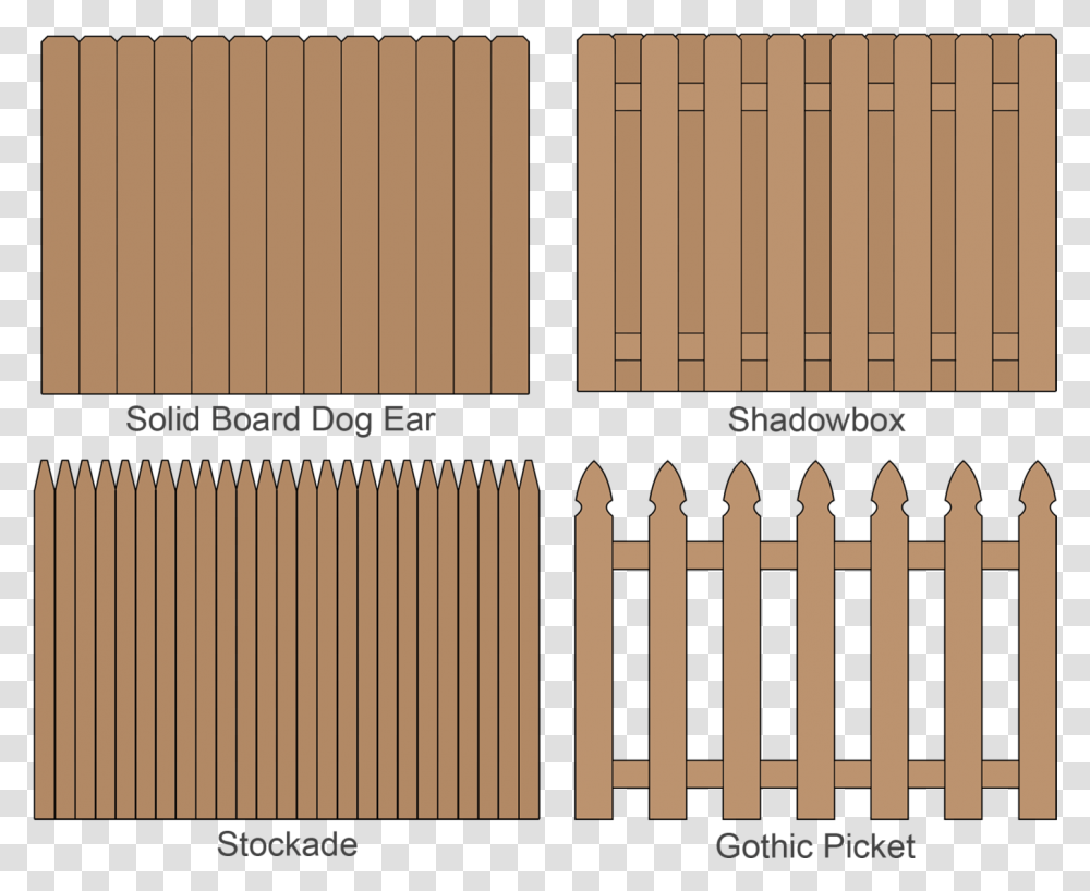 Illustration Of Wood Fence Styles Including Solid Board Portoes Em Madeira Para Quintas, Gate, Word, Picket, Porch Transparent Png