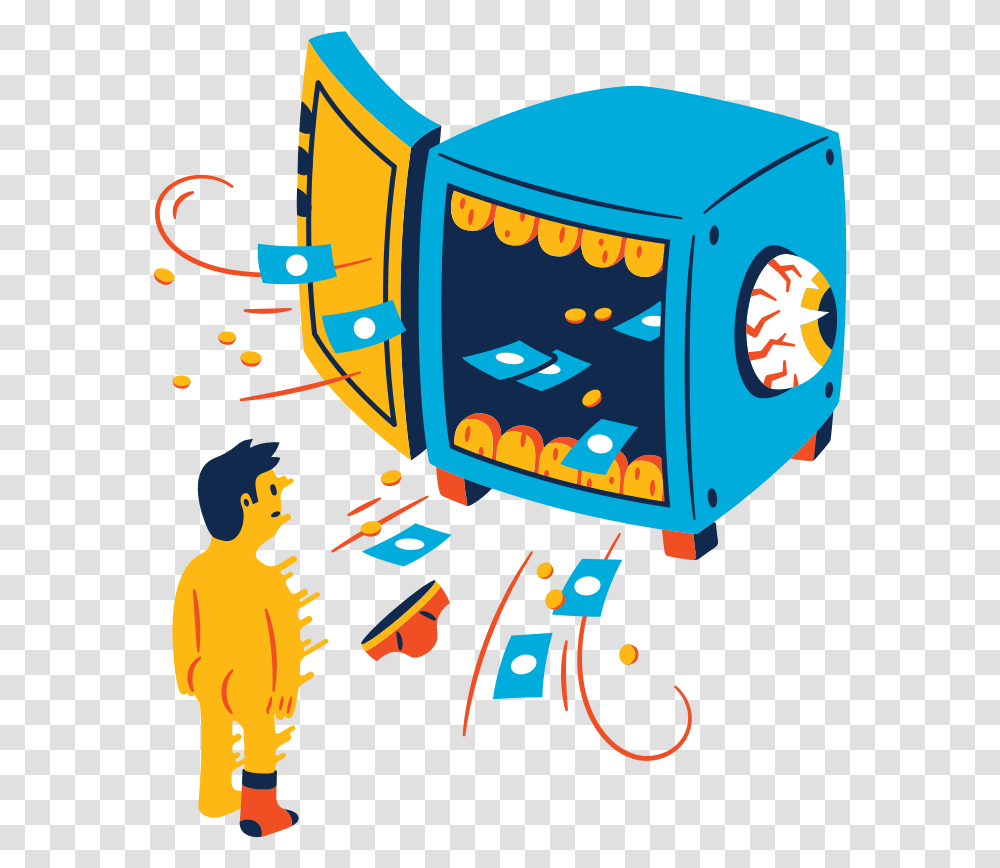 Illustration, Pac Man, Arcade Game Machine Transparent Png