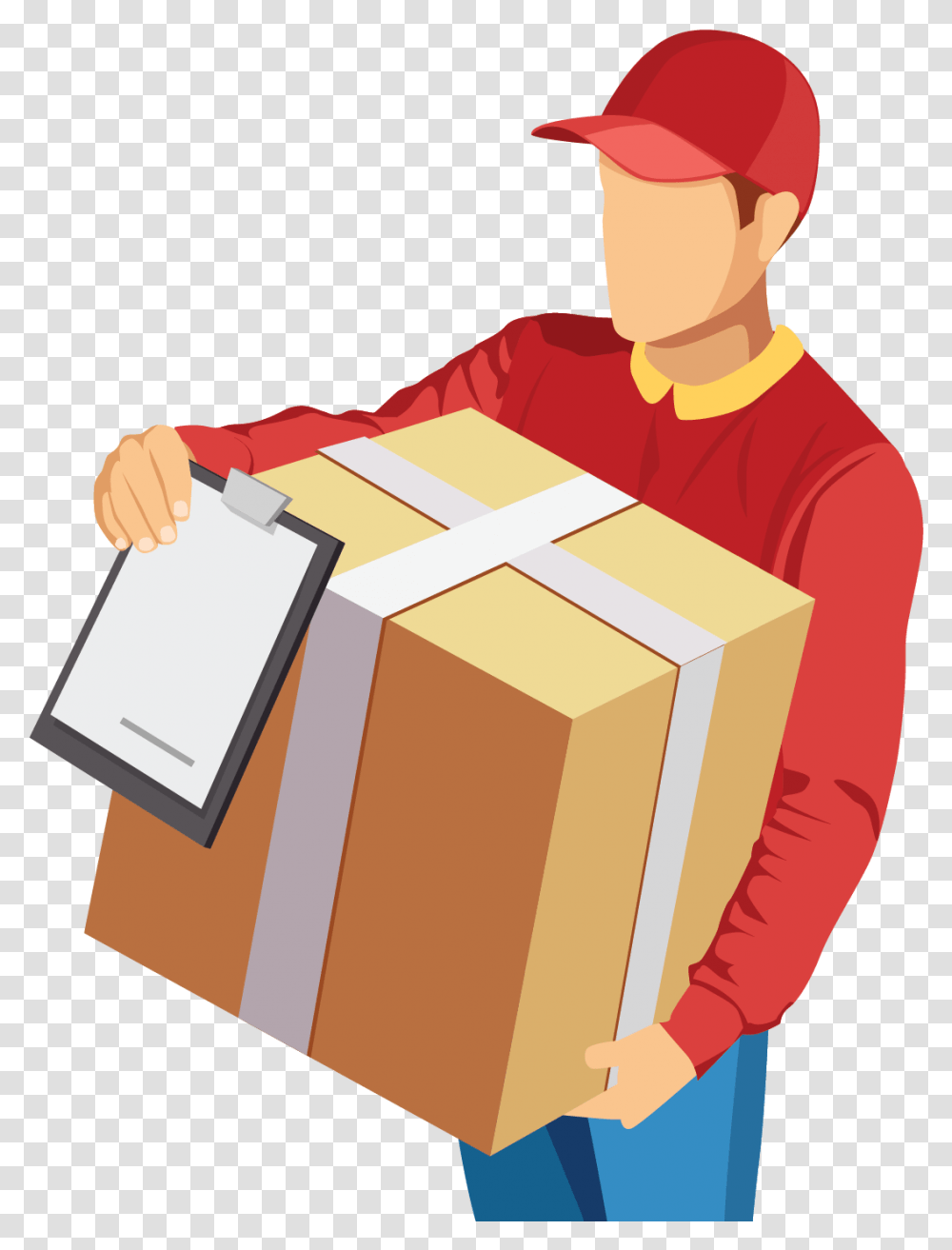 Illustration, Package Delivery, Person, Carton, Box Transparent Png