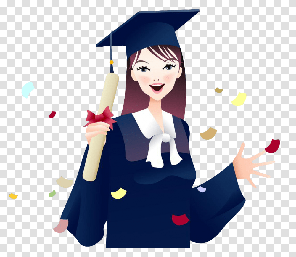 Illustration, Person, Human, Graduation, Female Transparent Png