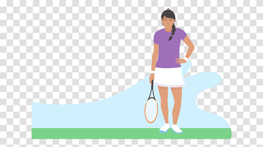 Illustration, Person, Standing, Tennis Racket Transparent Png