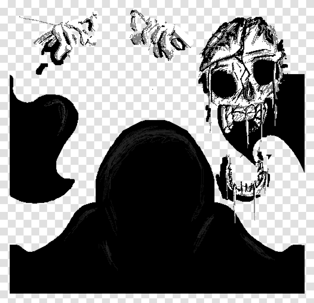 Illustration, Pirate, Head, Skeleton, Stencil Transparent Png