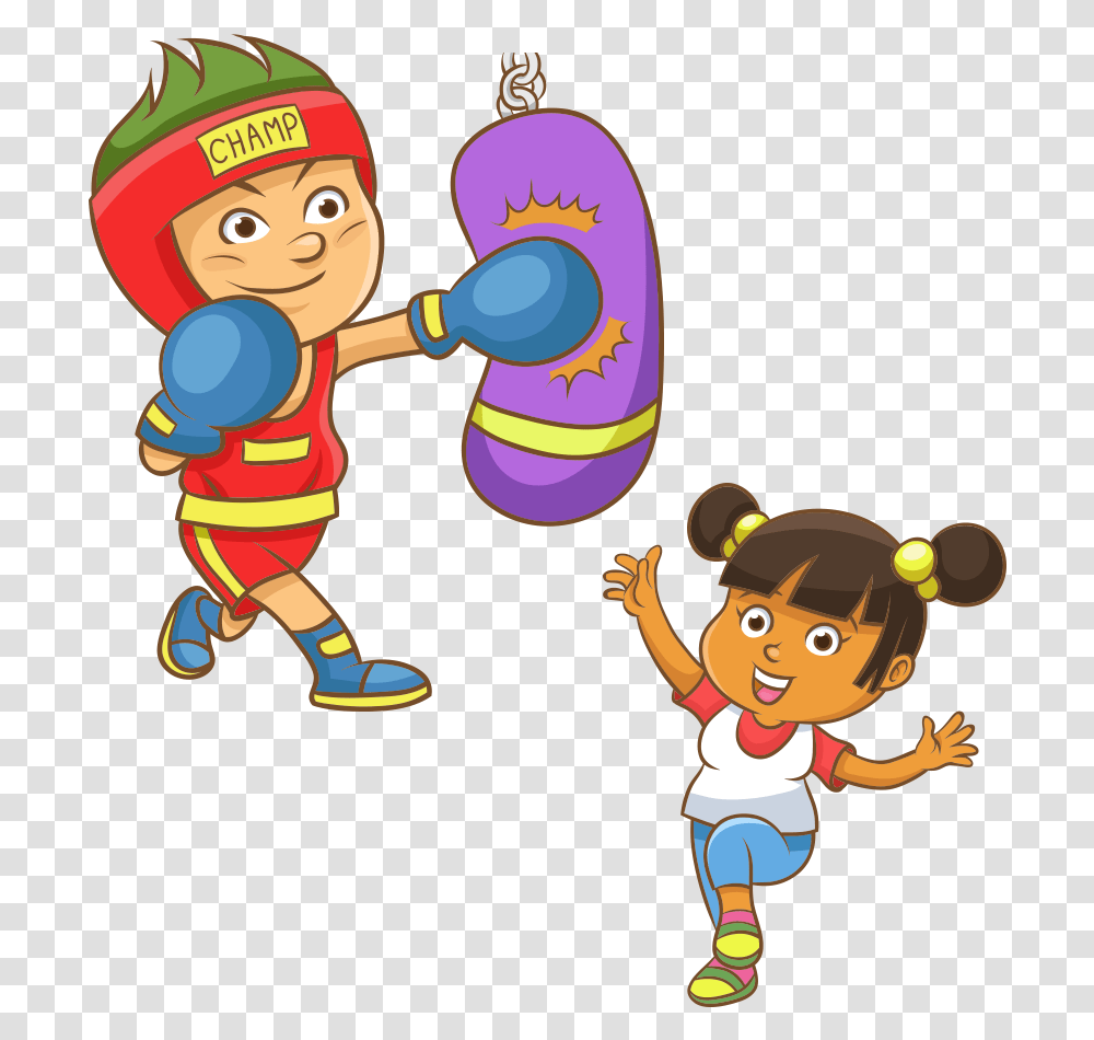 Illustration Sport Children Transprent Clip Art Boxing Animation, Person, Costume, People, Rattle Transparent Png
